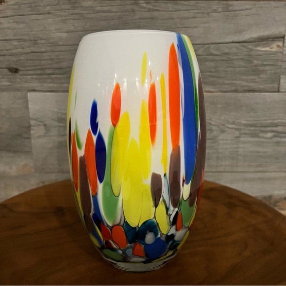 Polish Handblown Glass Vase - Beautiful Home Decor - Picture 11 of 14